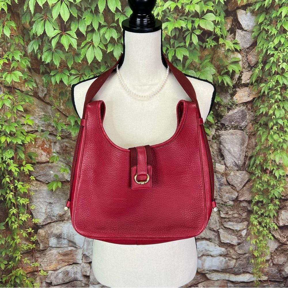 AUTHENTIC HERMES Clemence Tsako Hobo Rouge Adjustable Shoulder Strap Bag - Picture 3 of 15